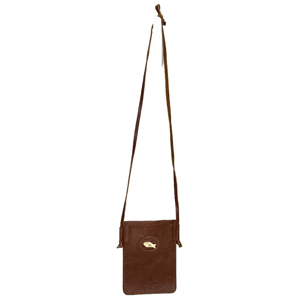 Vent Sauvage Womens Crossbody Bag Brown Leather Fish Boho Nautical‎ Luxury Phone